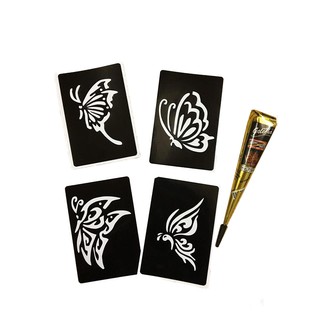 Combo mực và khuôn vẽ henna