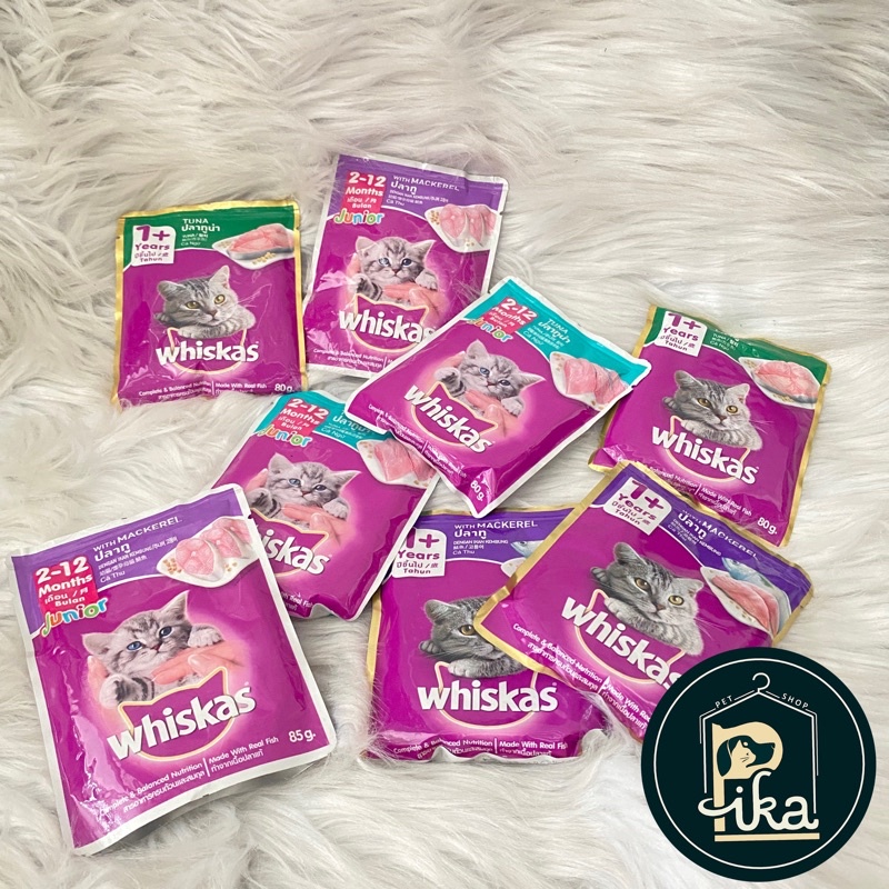 Pate Whiskas Thức Ăn bổ sung dinh dưỡng, giúp ngon miệng dành cho Mèo con, mèo lớn 80g - Pika Petshop