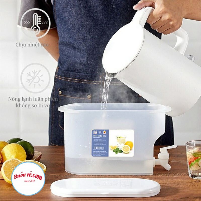Bình nước có vòi 3,5l nhựa Việt Nhật dùng cho tủ lạnh an toàn, tiện lợi