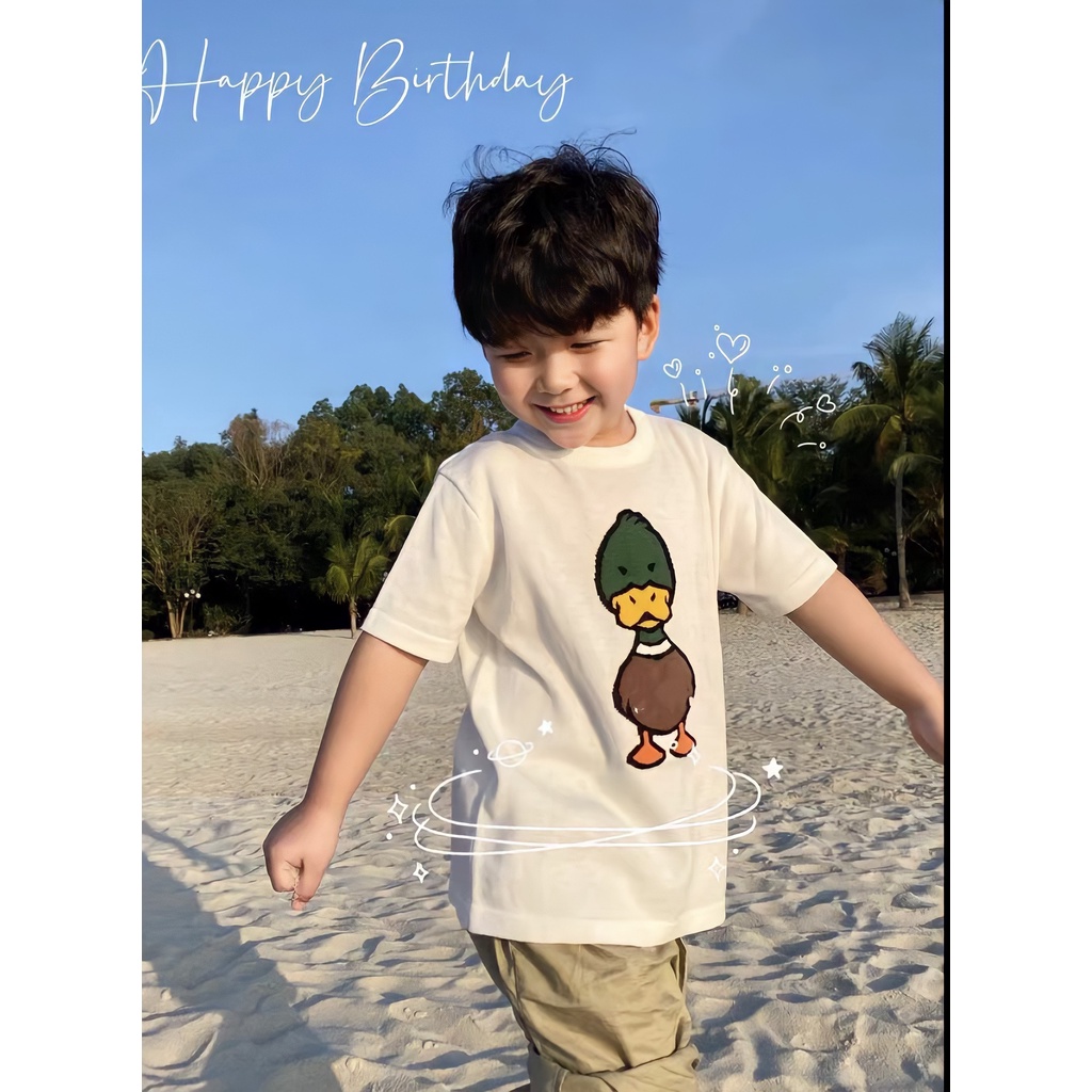 Áo thun tay lỡ vịt cho bé , áo thun trẻ em unisex , Kid_genz
