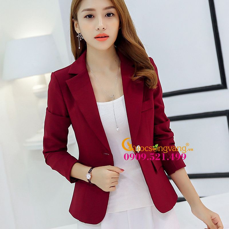 Áo vest nữ áo vest công sở đẹp kiểu hàn quốc hai lớp GLA081 đỏ Cuocsongvang