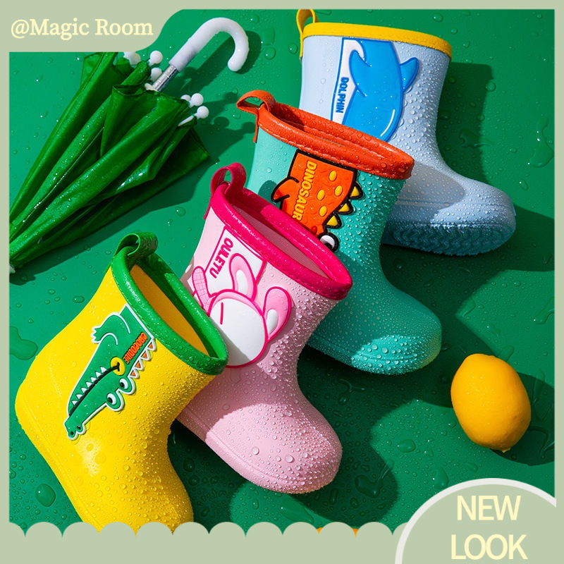 Babyfair. Ủng Đi Mưa Mẫu Hoạt Hình Dễ Thương Giày Ống Giữa Thoải Mái Cho Trẻ Em