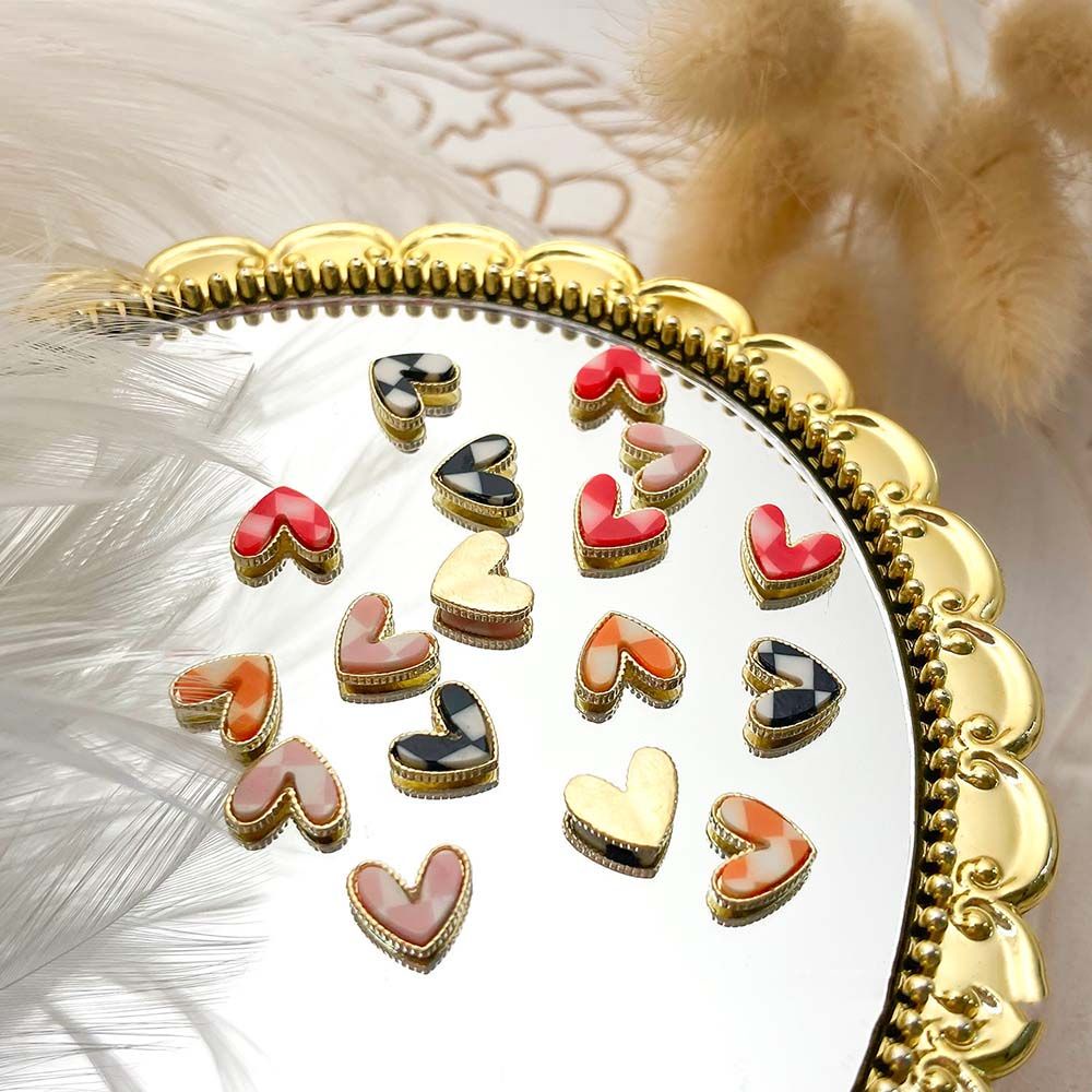 [Hàng mới về] Phụ kiện trang trí móng tay hình trái tim 3D xinh xắn DIY