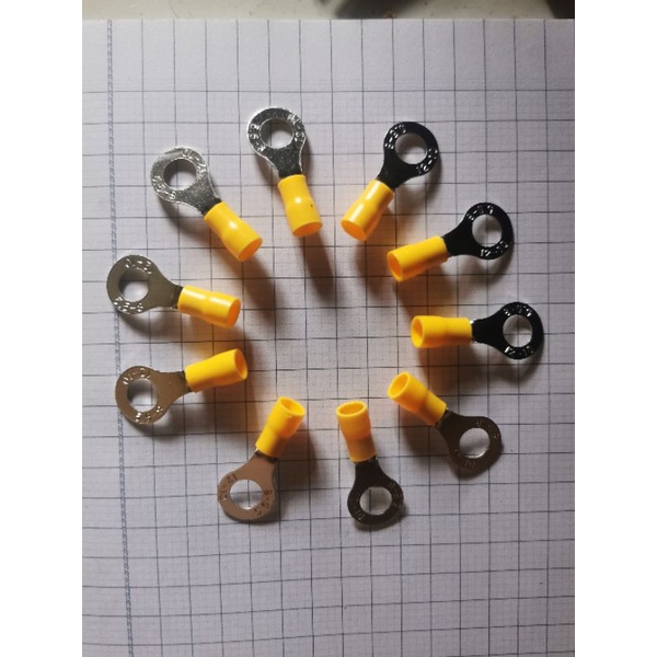 Đầu cos 5.5-8 tròn chui nhựa 8mm giá bán 10 cái, đầu nối cáp điện