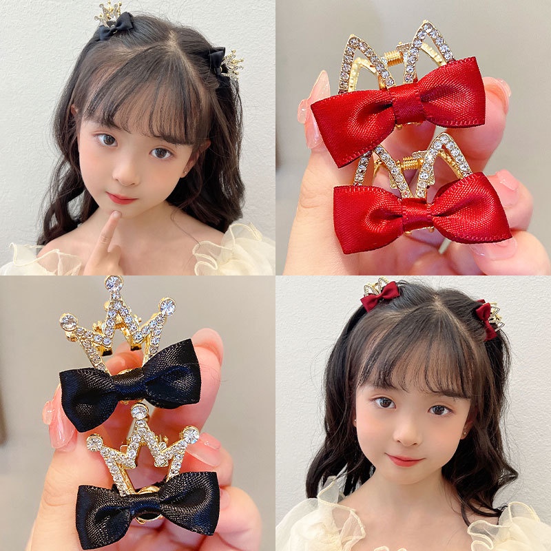 Kẹp Tóc Kim Loại Hình Nơ Đính Đá Thời Trang Cho Nữ