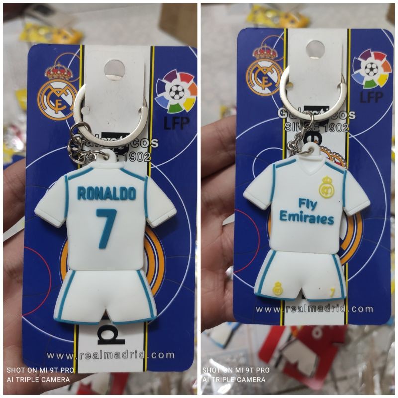 Móc khoá silicone các logo ronaldo,messi,pirlo,ribery,Rooney,Persie