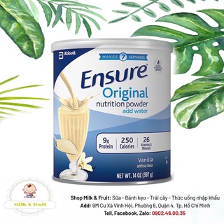🌷 sữa ensure original mỹ 397gr date 2023 mẫu mới
