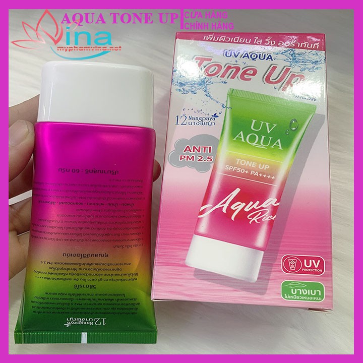 Kem chốnǥ nắng UV Aqua Tone UP SPF50 + PA ++++ 60ml Thái Lan (xanh lá)