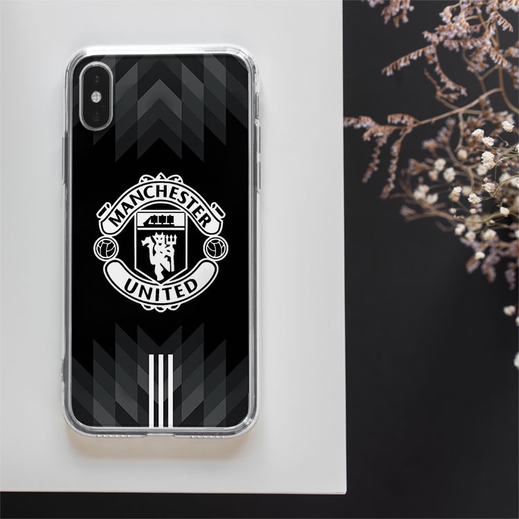 Ốp Lưng Manchester United đen trắng nổi bật cho Iphone 5 6 7 8 Plus 11 12 Pro Max X Xr 95