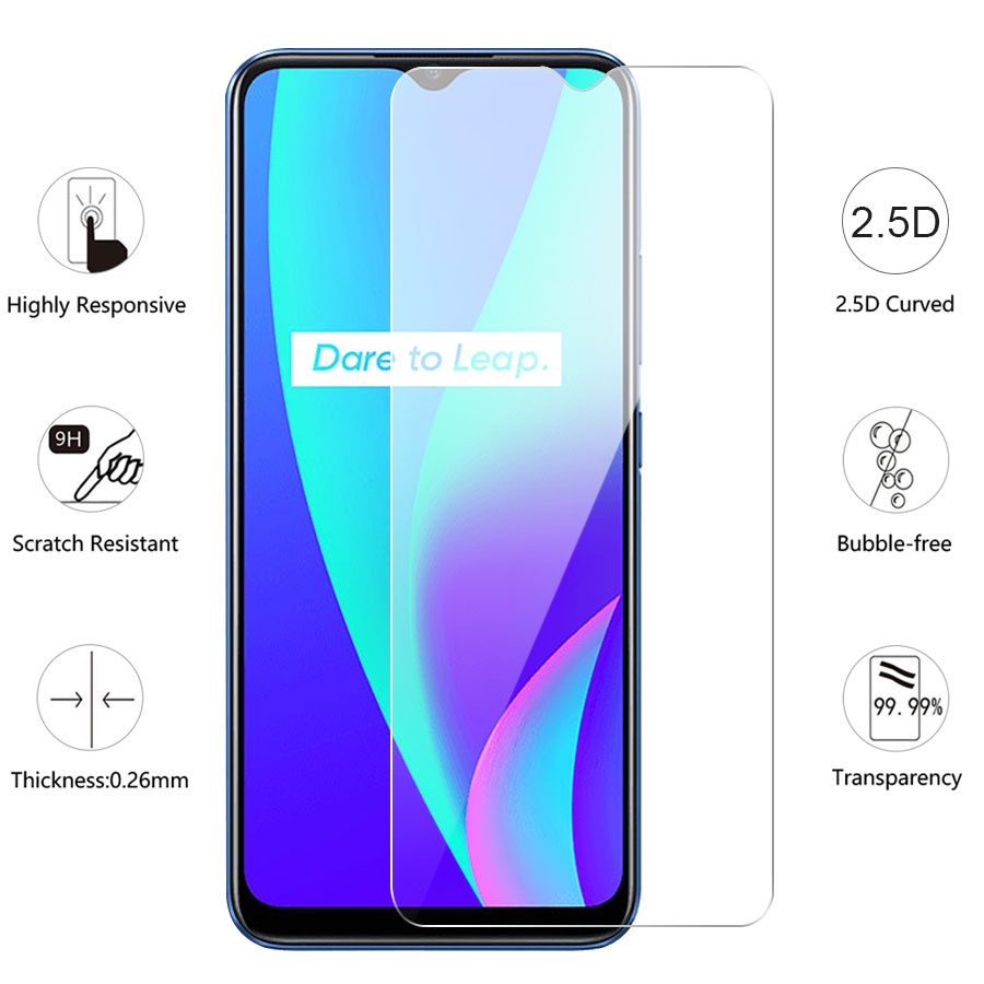 3 Trong 1 Kính cường lực + Miếng dán Cacbon + Kính Cường Lực Bảo Vệ Camera Sau Cho Realme 5 6 7 8 Pro 5i 6i 7i C3 C11 C12 C15 C17 C20 C21Y C25 C25S