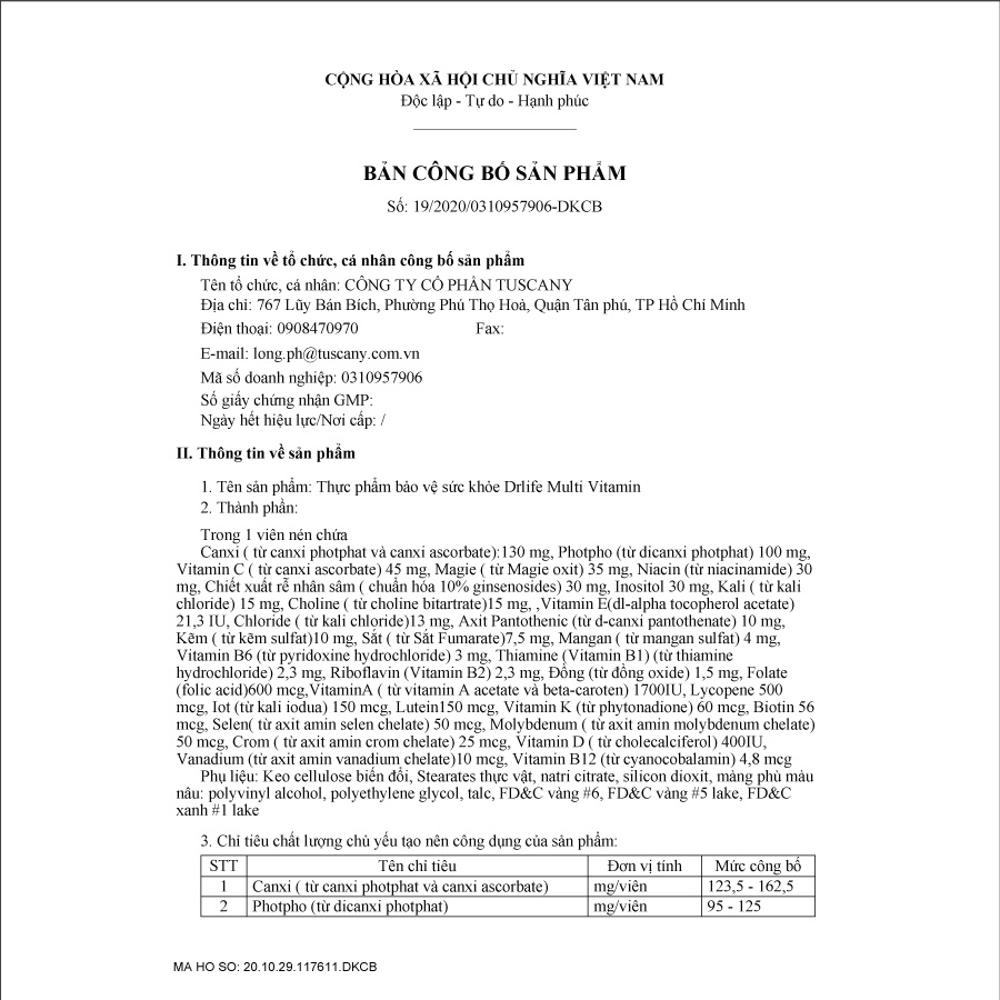 Vitamin Tổng Hợp  Dr.Life Multivitamin, Bổ Sung Các Vtamin Và Khoáng Chất Cho Cơ Thể, Tăng Cường Sức Khỏe – Lab Well