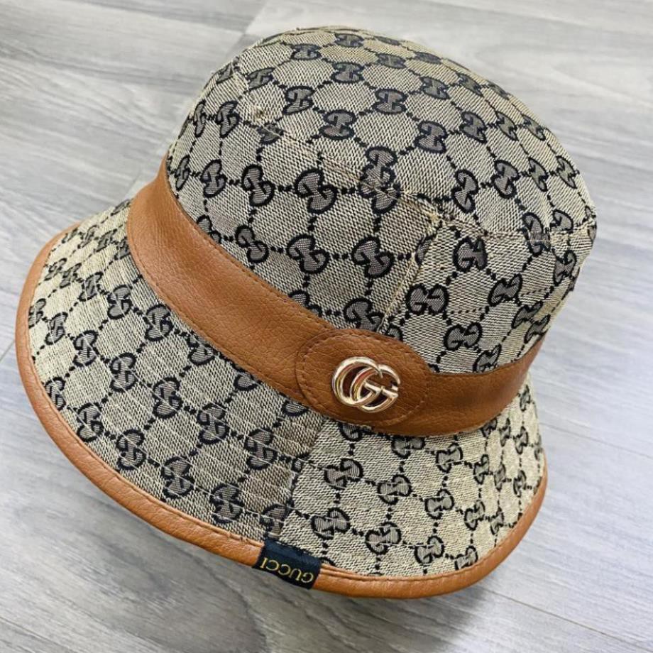 [HOT] Nón bucket gucc, mũ tai bèo nữ hàng cao cấp viền da siêu đẹp - VIP