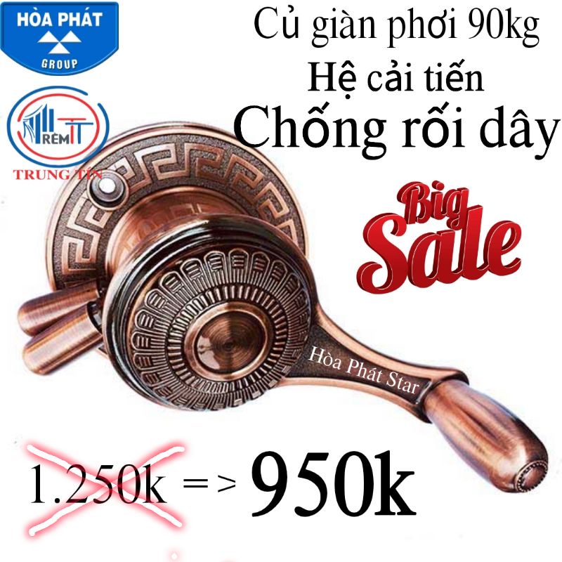 Củ quay giàn phơi thông minh Hòa Phát H9CR cao cấp