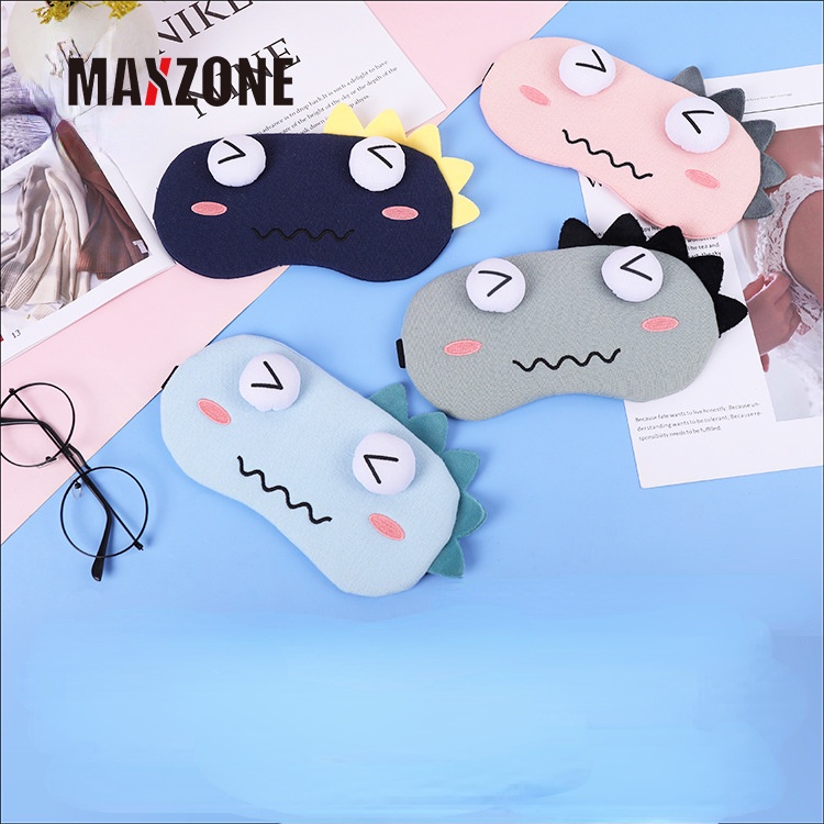 Maxzone Mặt Nạ Ngủ Che Mắt Họa Tiết Khủng Long Hoạt Hình Dễ Thương Giúp Ngủ Ngon Hơn
