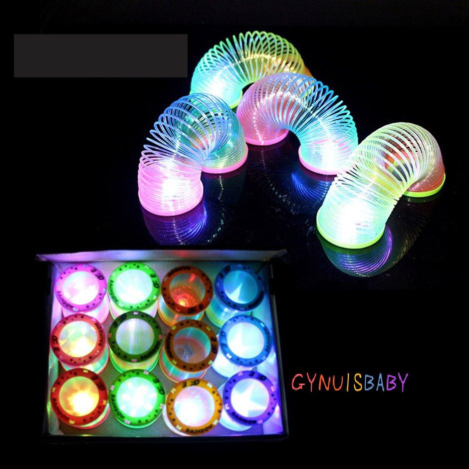 Dây Lò Xo Tròn Màu Cầu Vồng 3D Phát Sáng Nhiều Màu Sắc
