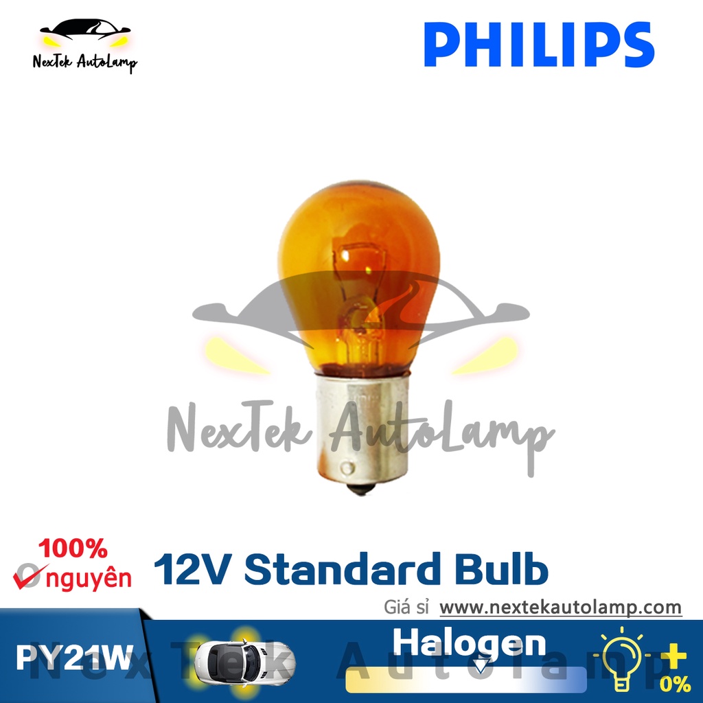 Philips Standard Original Bulb PY21W S25 12V 21W BAU15s Đèn Tín Hiệu Màu Hổ Phách Vị Trí đèn đỗ Xe Đèn Sương Mù 12496CP