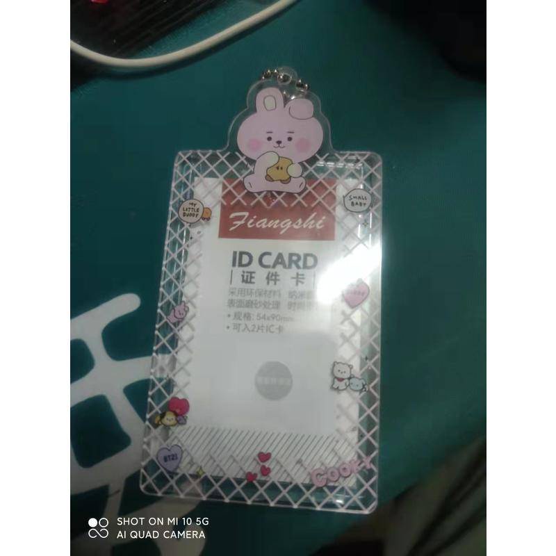 New Beach Party KPOP BTS BT21 Card Holder Cartoon Cute Transparent Card Holders Bank ID Holders Badge Child Bus Card Cover Case kids gfit CHIMMY COOKY KOYA MANG RJ SHOOKY TATA