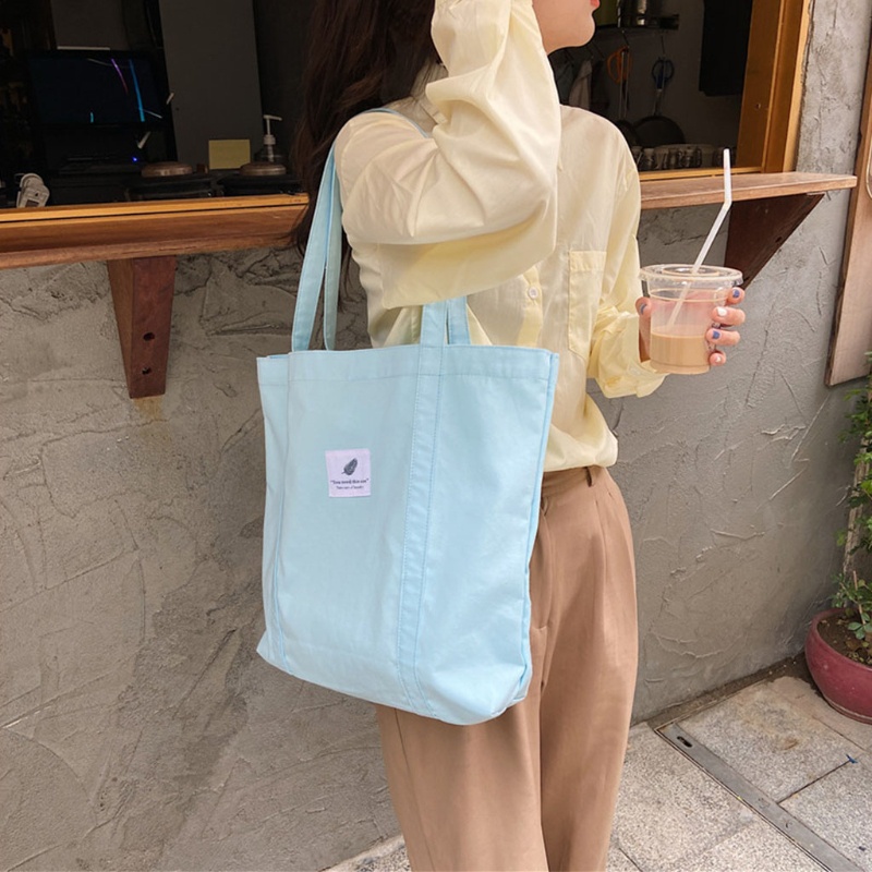 Túi vải Màu Trơn Phong Cách Retro Đơn Giản Có Thể Tái Sử Dụng Nhiều Lần