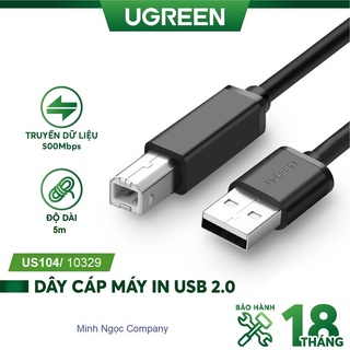 Dây máy in usb 2.0 dài 1,5m đến 5m ugreen 10845 us104 - hàng chính hãng