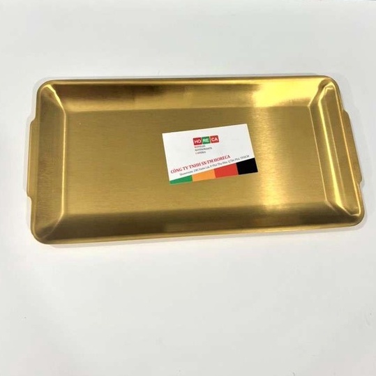 đĩa (dĩa) inox vàng cao cấp Hàn Quốc chữ nhật, khay inox trang trí trưng bày, đựng thức ăn, dụng y tế, Spa (nhiều size)