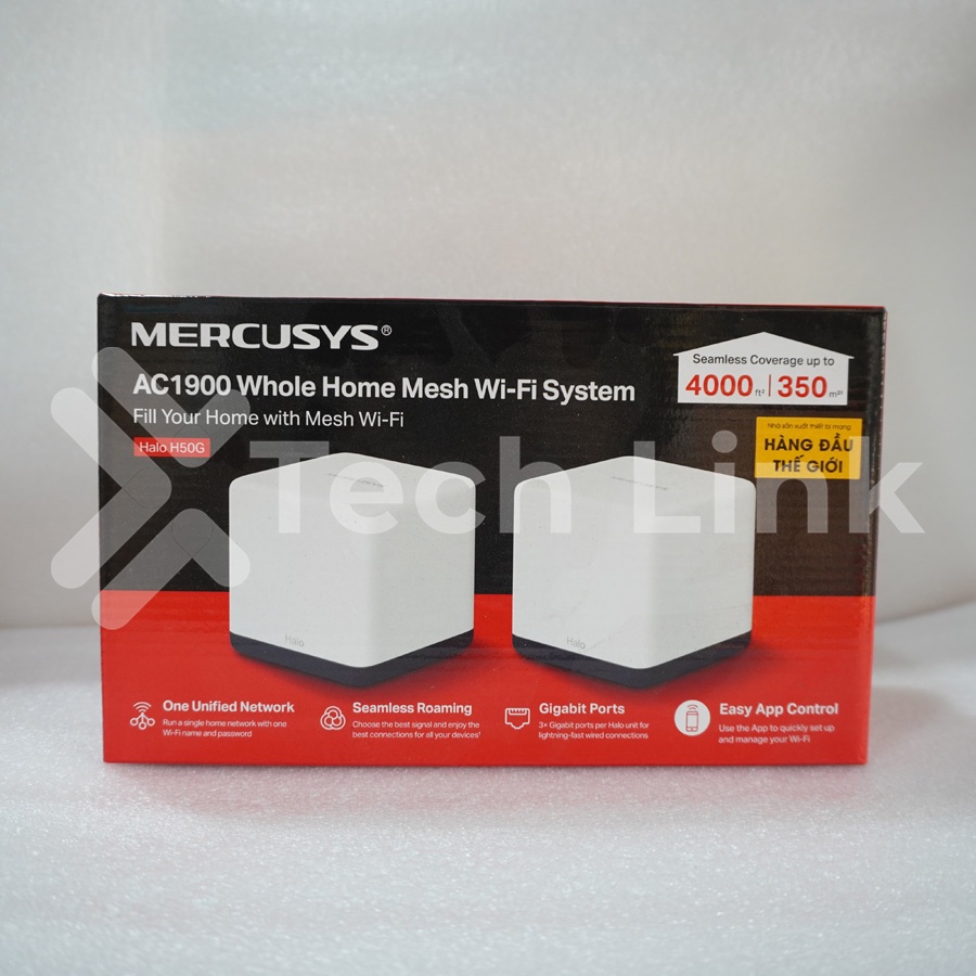 [Hỏa tốc] Hệ Thống Wi-Fi Mesh Mercusys Halo H50G Dành Cho Gia Đình AC1900 | BigBuy360 - bigbuy360.vn