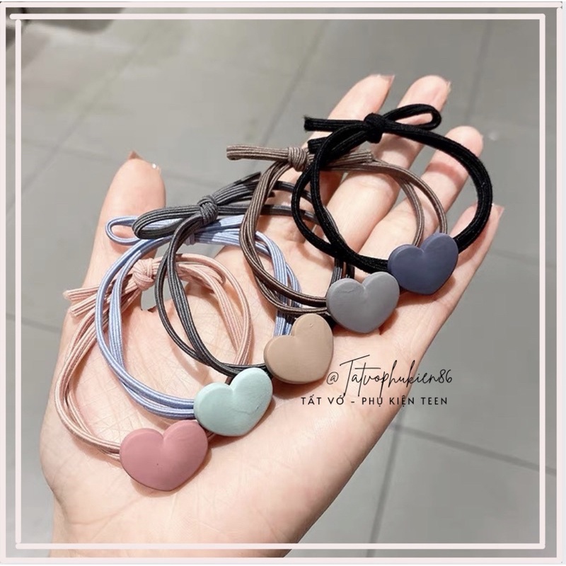 Dây buộc tóc hàn quốc -hình trái tim hot trend siêu xinh dễ thương DB02