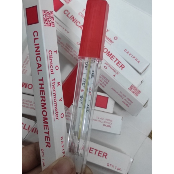 Nhiệt kế thuỷ ngân xanh đỏ thông dụng