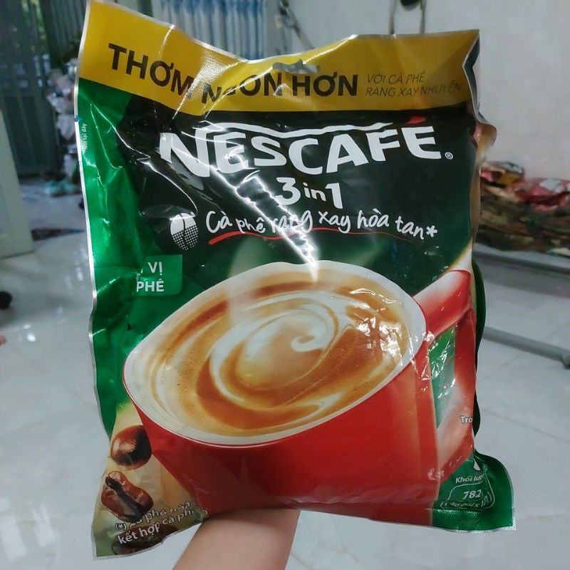 cafe đậm đà hài hòa nescafe 3in1 bịch 46 gói
