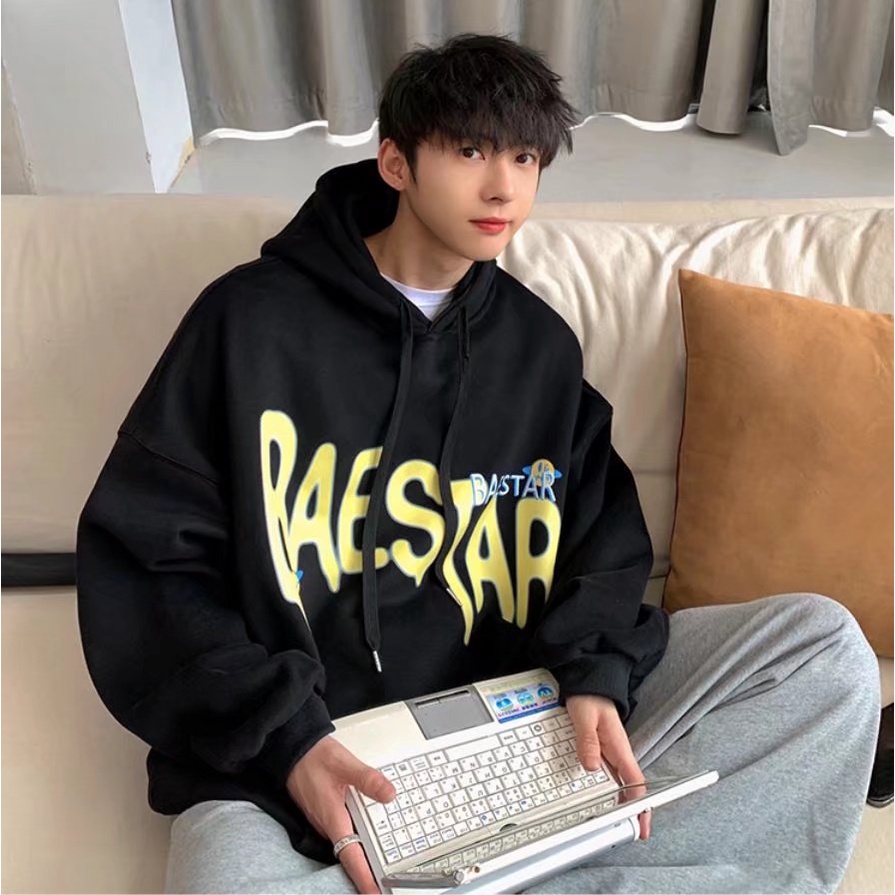 Áo hoodie dáng rộng vải nỉ chất đẹp mũ 2 lớp không xù lông hàng Quảng Châu cho nam nữ