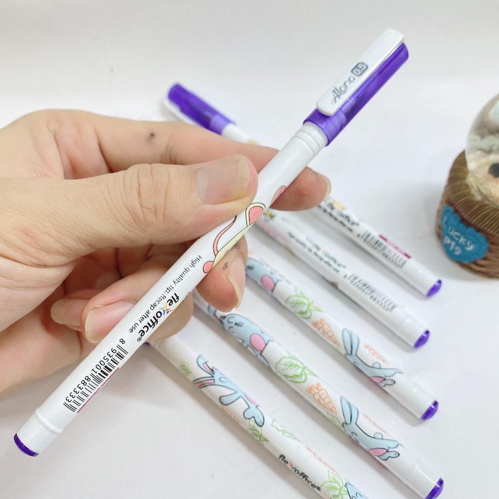Bút Gel cao cấp Flexoffice mực tím không lem đầu 0.5mm.