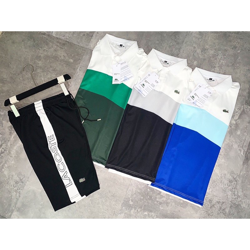 Bộ Hè Nam Cá Sấu Pha Màu Thêu Vạch Cực Sang | BigBuy360 - bigbuy360.vn