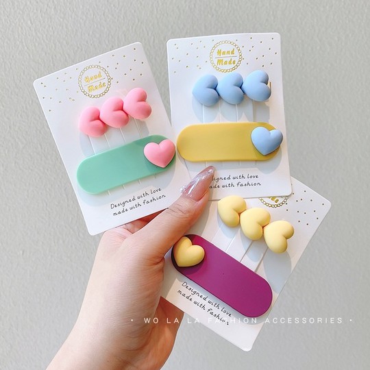 Set 2 kẹp tóc màu sắc ngọt ngào xinh xắn dành cho bé gái