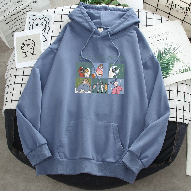 Áo hoodie chữ nhật sáu ô vuông DTR0919