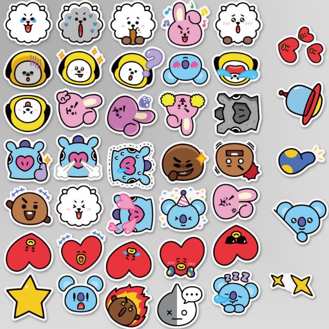 40 HÌNH DÁN STICKER BTS BT21 CUTE