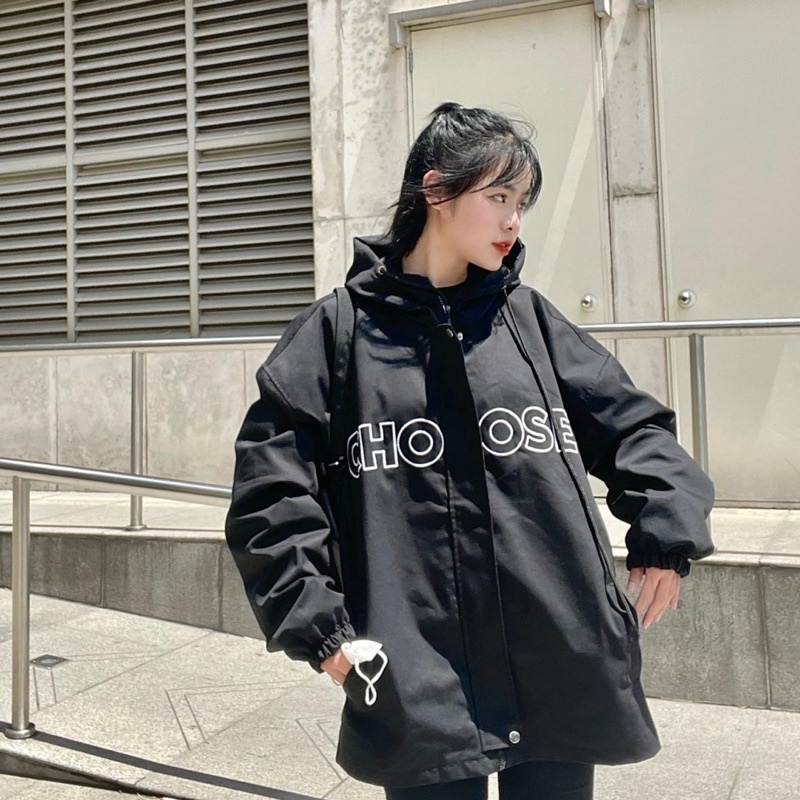 Áo Khoác  Kaki Mũ CHOOSE Jacket 2 Lớp Unisex, Áo Khoác Dù Chất Dày Dặn From Rộng Nam Nữ (Kèm Video Ảnh Thật)