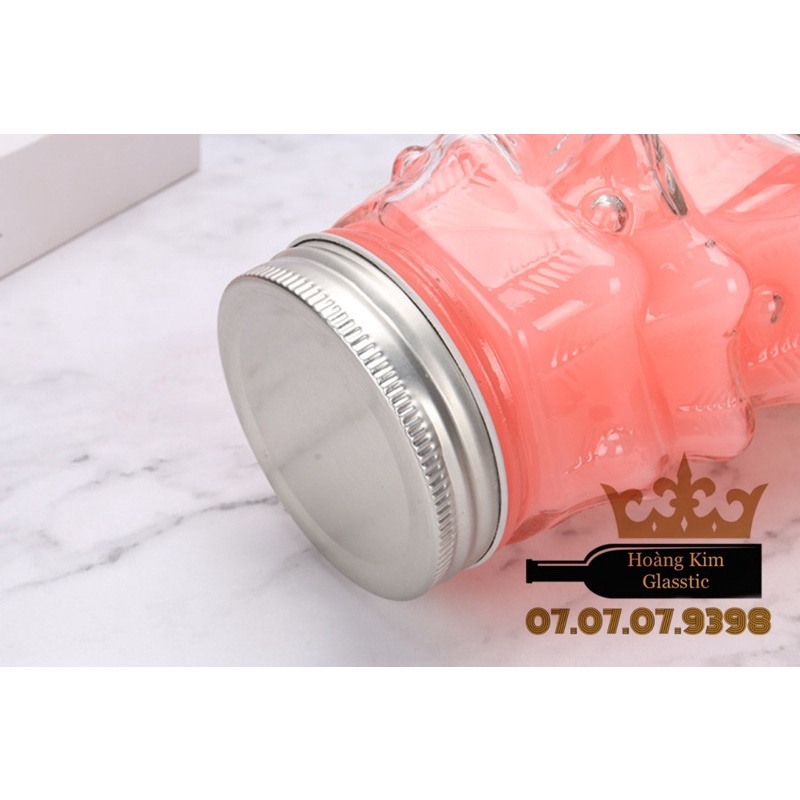 LY THUỶ TINH HÌNH CÂY THÔNG 500ml NẮP HOẠ TIẾT