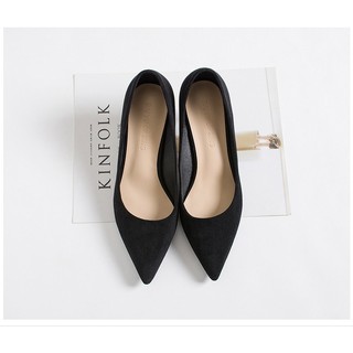 Giày cao gót, gót nhọn da lộn 6cm chất siêu xịn