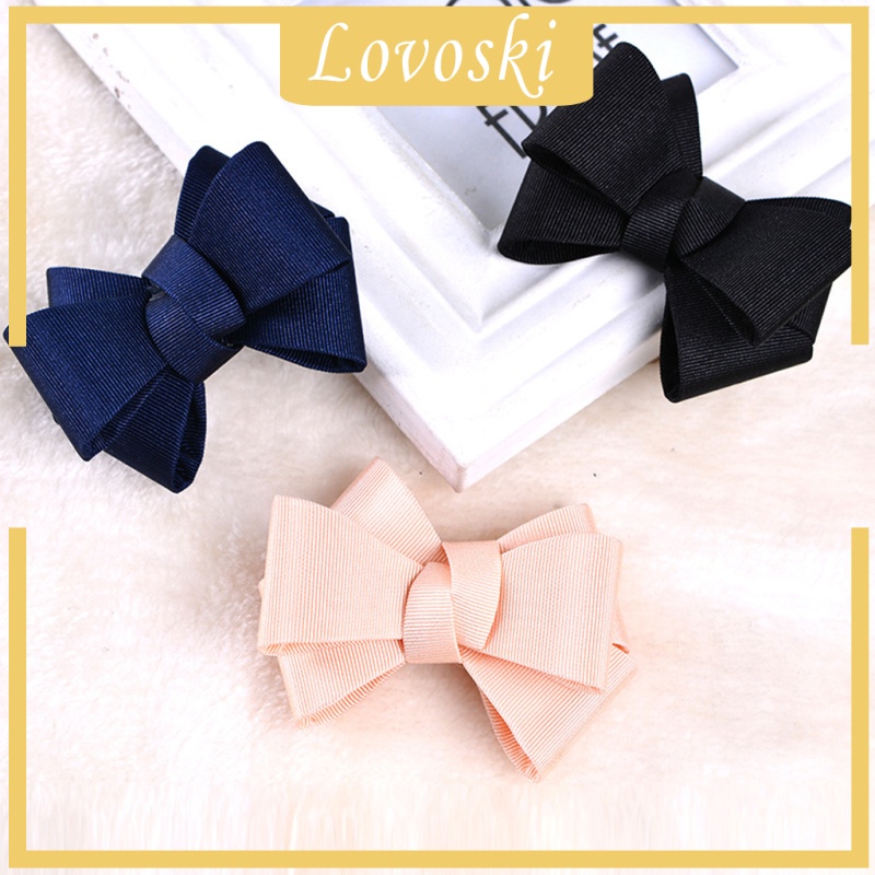 [LOVOSKI] Plain Ribbon Bow Bowknot High Heel Shoe Clips Charm Decoration 1pc Dark Blue