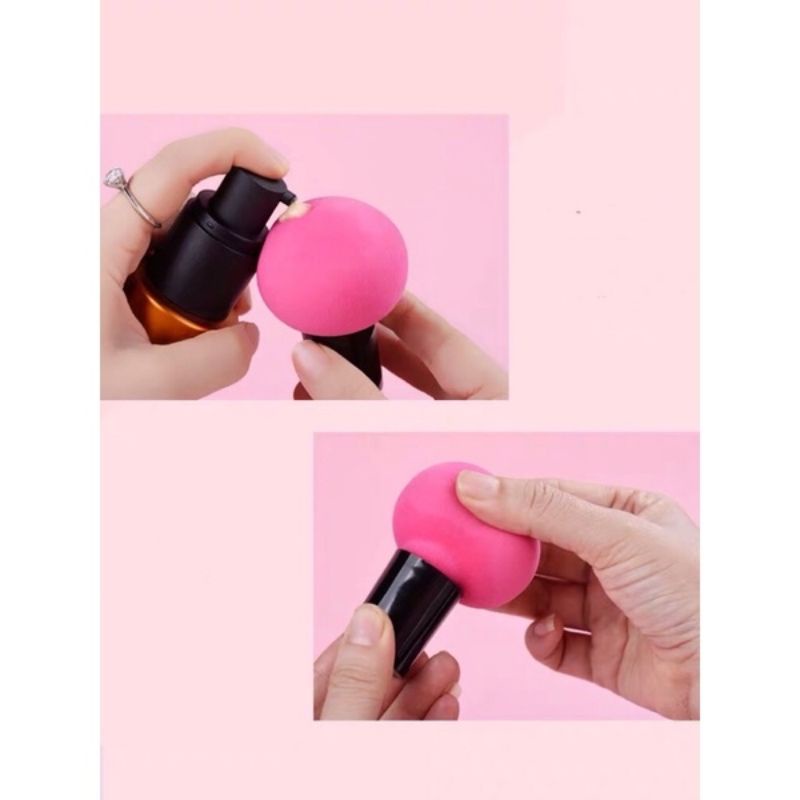 (Tặng kèm hôp đựng) Mút đánh kem nền hình nấm nhiều màu tiện dụng