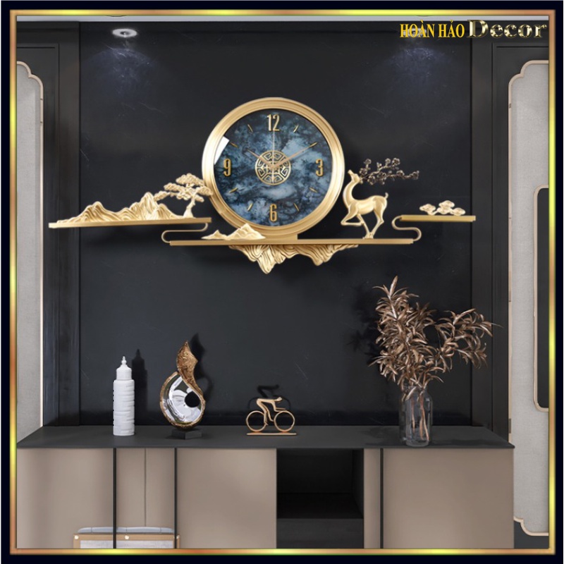 Đồng Hồ Treo Tường sang trọng hiện đại cấp, Đồng Hồ Trang Trí Decor chất liệu đồng nguyên chất thiết kế sang trọng