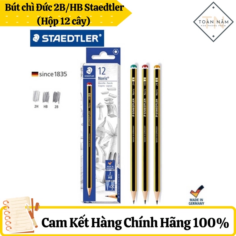 Bút chì Đức 2B,HB staedtler Noris cao cấp