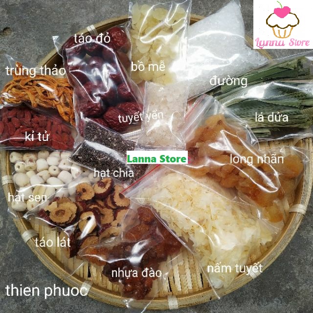 CHÈ DƯỠNG NHAN TUYẾT YẾN NHỰA ĐÀO 12 VỊ  400gram