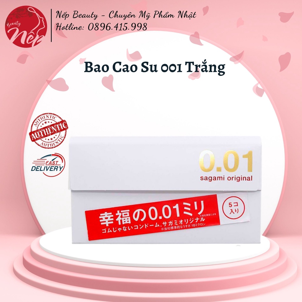 Bao cao su Sagami 001 siêu mỏng nhất thế giới ( Hộp 5 bao )
