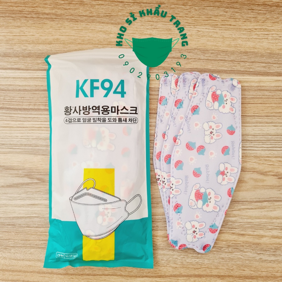 Khẩu trang KF94 họa tiết hoạt hình túi 10 cái siêu dễ thương