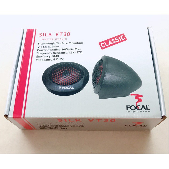 Bộ 2 LOA SIÊU TREBLE FOCAL SILK VT30 loa trép xe hơi ô tô siêu cấp