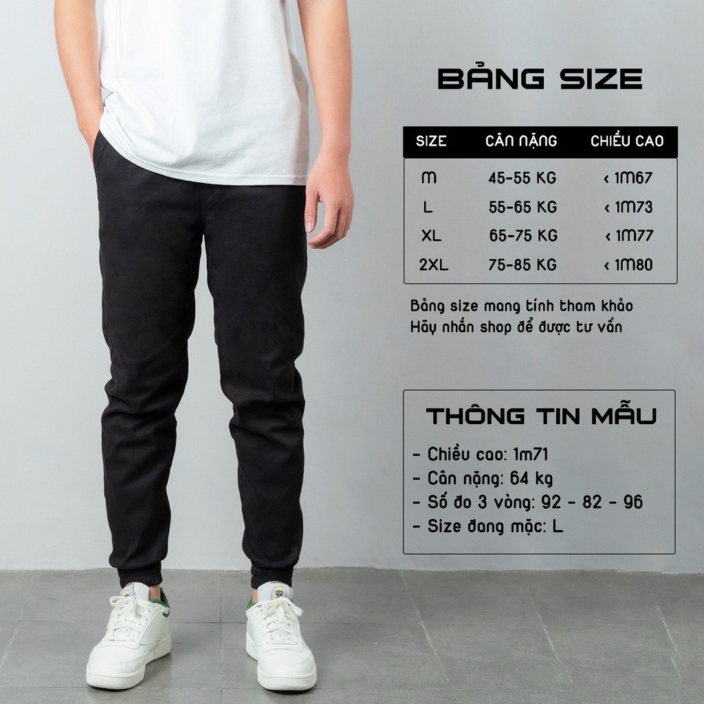 Quần Jogger kaki MEN WEAR68 basic 5 màu trơn