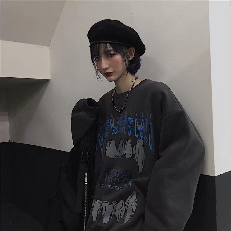 Áo Sweater Tay Dài In Hình Hàm Răng Phong Cách Hàn Quốc Năng Động | BigBuy360 - bigbuy360.vn