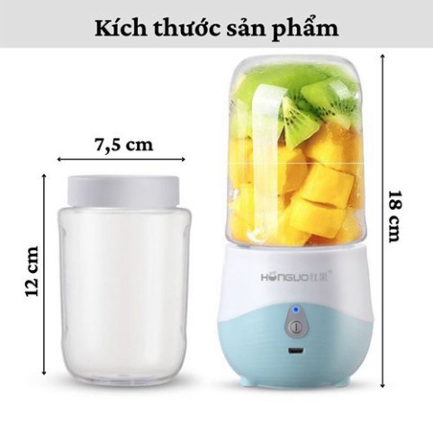 Máy Xay Mini Cầm Tay Hugo 6 Lưỡi Inox Không Gỉ Xay Đá, Xay Sinh Tố Cực Nhuyễn