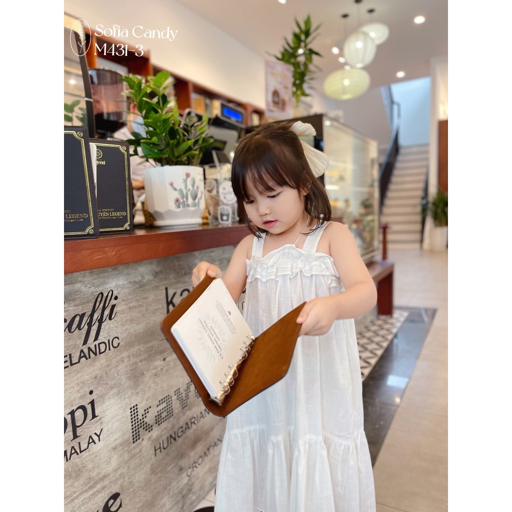 Váy linen xước - dáng dài maxi cho bé đi du lịch cực kỳ xinh xắn