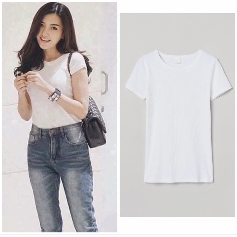 Áo trắng nữ cổ tròn HM size S sale